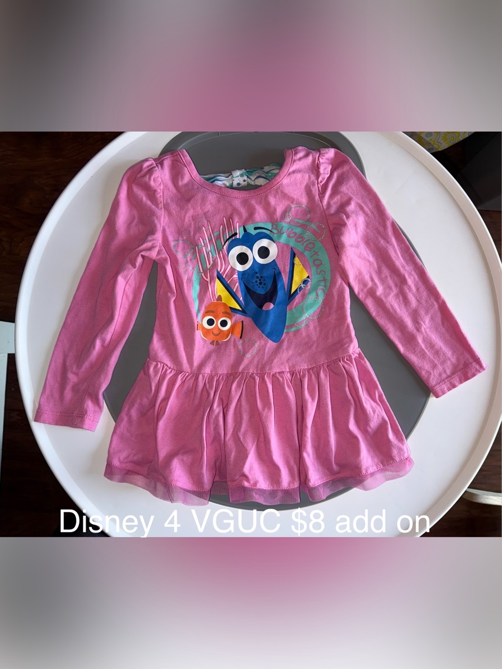 Disney Pink Finding Nemo, Dory Long Sleeve Peplum Top